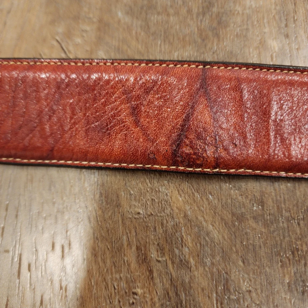 Leegin Silver Creek Billet Overlay Western Belt Leather Made in USA size 40